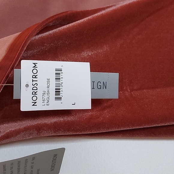 NWT Nordstrom Love X Design English Rose Velour Cowl Neck Slip Dress Size L - Picture 6 of 7